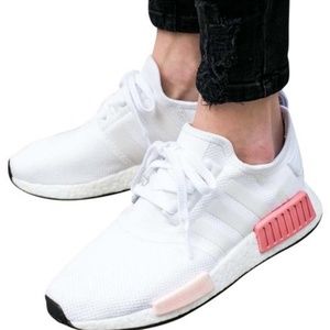 white and pink nmd